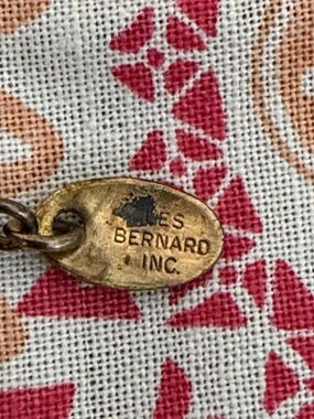 Vintage Les Bernard Inc. Gold Tone Rhinestone Station Necklace